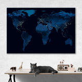 Map Of Earth At Night Canvas Print  №1508