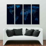 Map Of Earth At Night Canvas Print  №1508