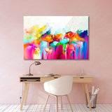 Modern Abstract Colorful Flowers Canvas Print №0025