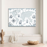 Vintage Style Map Canvas Prin №1502