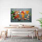 World Map Made Of Different Spices Canvas Print №5008