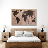 Old Abstract Grunge Map Of The World Canvas Print №1505