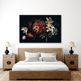 Floral Vintage Composition On Black Background Canvas Print №7056