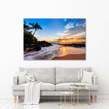 Ocean Sunrise Beautiful Beach Canvas Print №4019