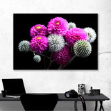Bouquet Of Garden Flowers  On a Black Background Canvas Print №7047