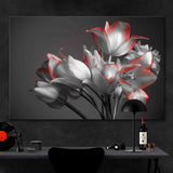 White Tulips on Grey Background Canvas Print №7048