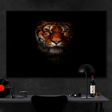 Tiger On Black Background Canvas Print №3544