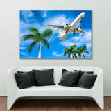 Airliner Over Palm Trees Canvas Print №3015