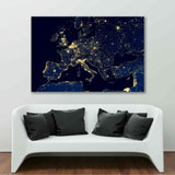 Night Europe Map Canvas Print №1507
