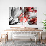 White and Red Tulips Canvas Print №7045
