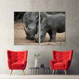 White Rhinos Canvas Print №3542