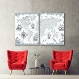 Vintage Style Map Canvas Prin №1502