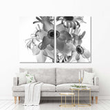 Black and White Bouquet Flowers Canvas Print №7049