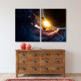 Planets in Foggy Space Canvas Print №0504