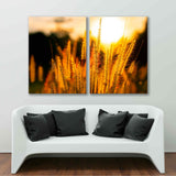 Abstract Grass on Sunset Background Canvas Print №7026
