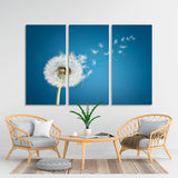 White Dandelions On Blue Sky Canvas Print №7019