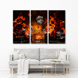 Whiskey In Glass With Ice Canvas Print №5003