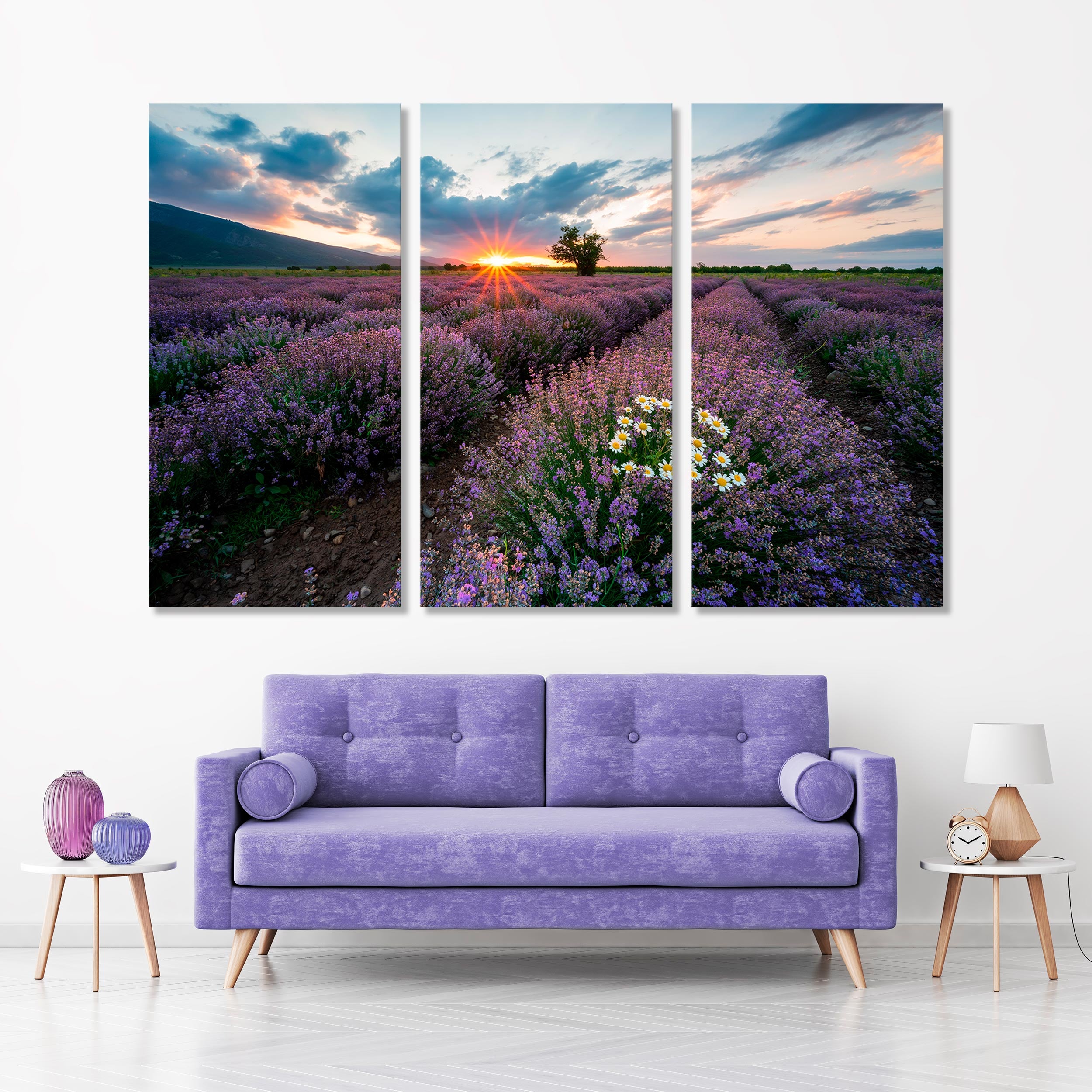 lavender plant wall art lavender Field Canvas Print №4051 – JB Wall Art