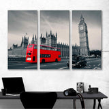 Red Bus, Westminster Bridge, Big Ben, London, Canvas Print №2025