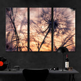 Dandelion Silhouette On Sunset Background Canvas Print №7034