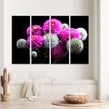 Bouquet Of Garden Flowers  On a Black Background Canvas Print №7047