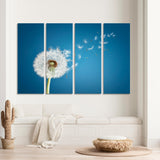 White Dandelions On Blue Sky Canvas Print №7019