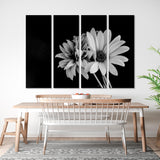 White Flowers On A Black Background Canvas Print №7027