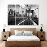 Black & White Brooklyn Bridge Canvas Print №2010