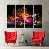 Fresh Vegetables On A Dark Background Canvas Print №5018