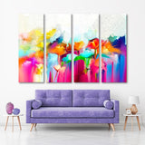 Modern Abstract Colorful Flowers Canvas Print №0025
