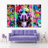 Bulldog Abstract Art Canvas Print №3551
