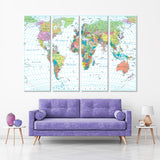 Color World Map Canvas Print №1503