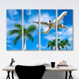 Airliner Over Palm Trees Canvas Print №3015
