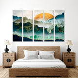 Green Mountains And Sunset Canvas Print №0054
