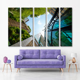 Low Angle Shot of Modern Glass Buildings Canvas Print №2012