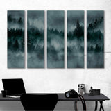 Abstract Foggy Dark Forest Canvas Print №4049