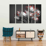 White Tulips on Grey Background Canvas Print №7048