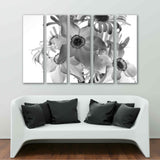 Black and White Bouquet Flowers Canvas Print №7049