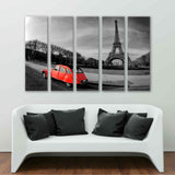 Eiffel Tower Black and White and Red Canvas Print №2011