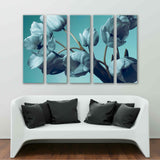Tulips On A Gray-Blue Background Canvas Print №7035